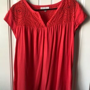 Pale Sky XXL Coral/Pink capped sleeves shirt